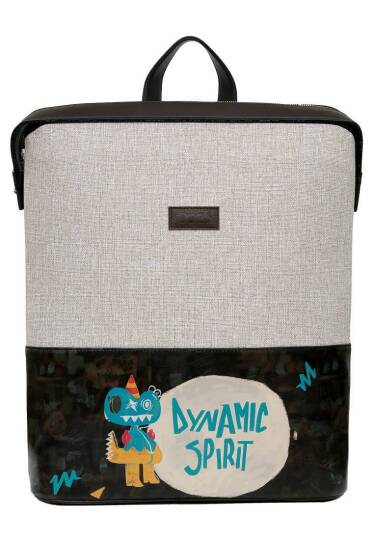 Unisex Vegan Gri Sırt Çantası - Dynamic Spirit Tasarım