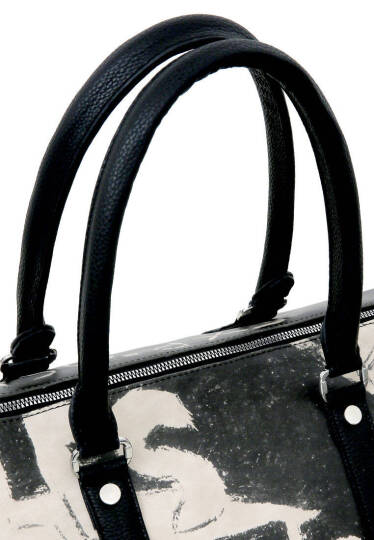 Unisex Vegan Leather Black Travel Bag - Les Peintres - 6