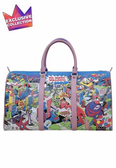 Unisex Vegan Leather Blue Travel Bag - Warner Bros DC Villains Design - 2