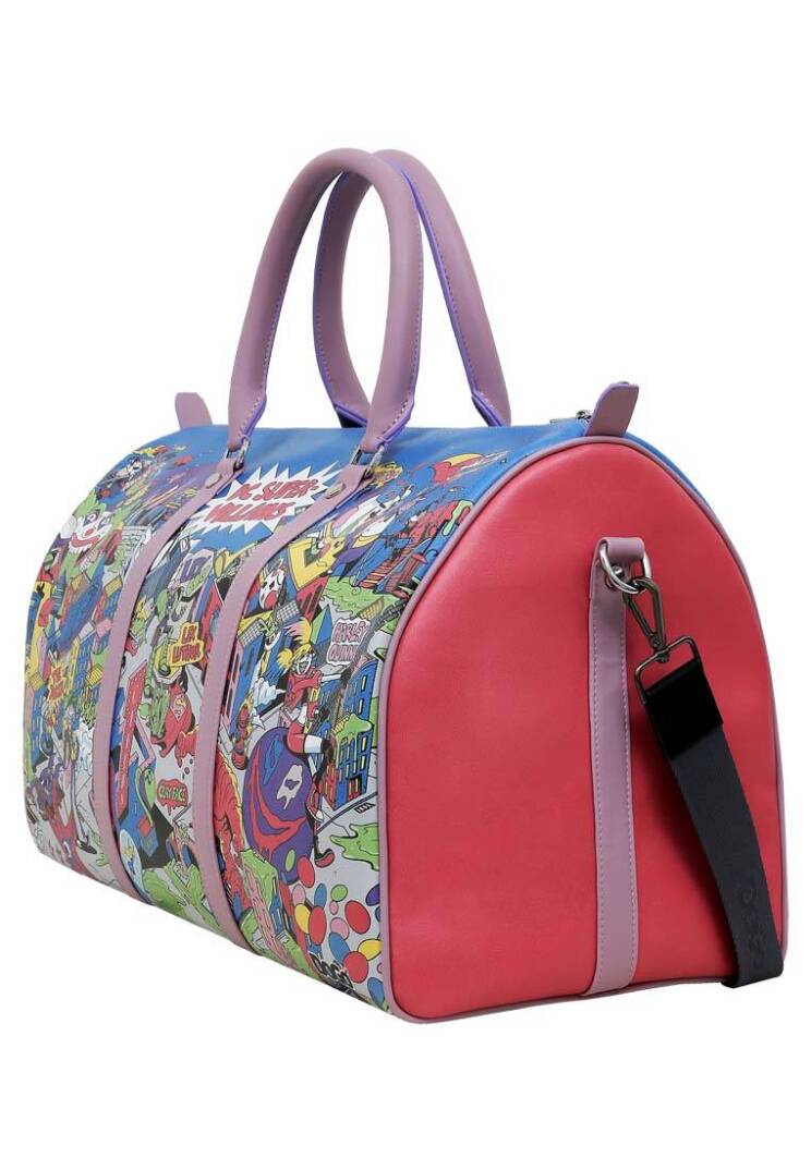 Unisex Vegan Leather Blue Travel Bag - Warner Bros DC Villains Design - 3