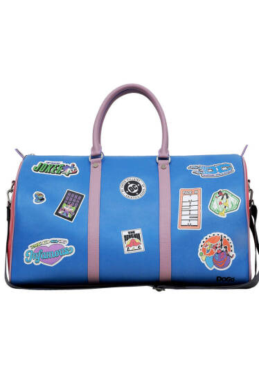 Unisex Vegan Leather Blue Travel Bag - Warner Bros DC Villains Design - 4