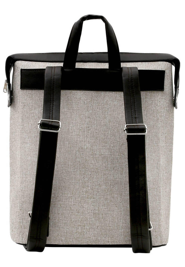 Unisex Vegan Leather Grey Backpack - Dynamic Spirit - 2