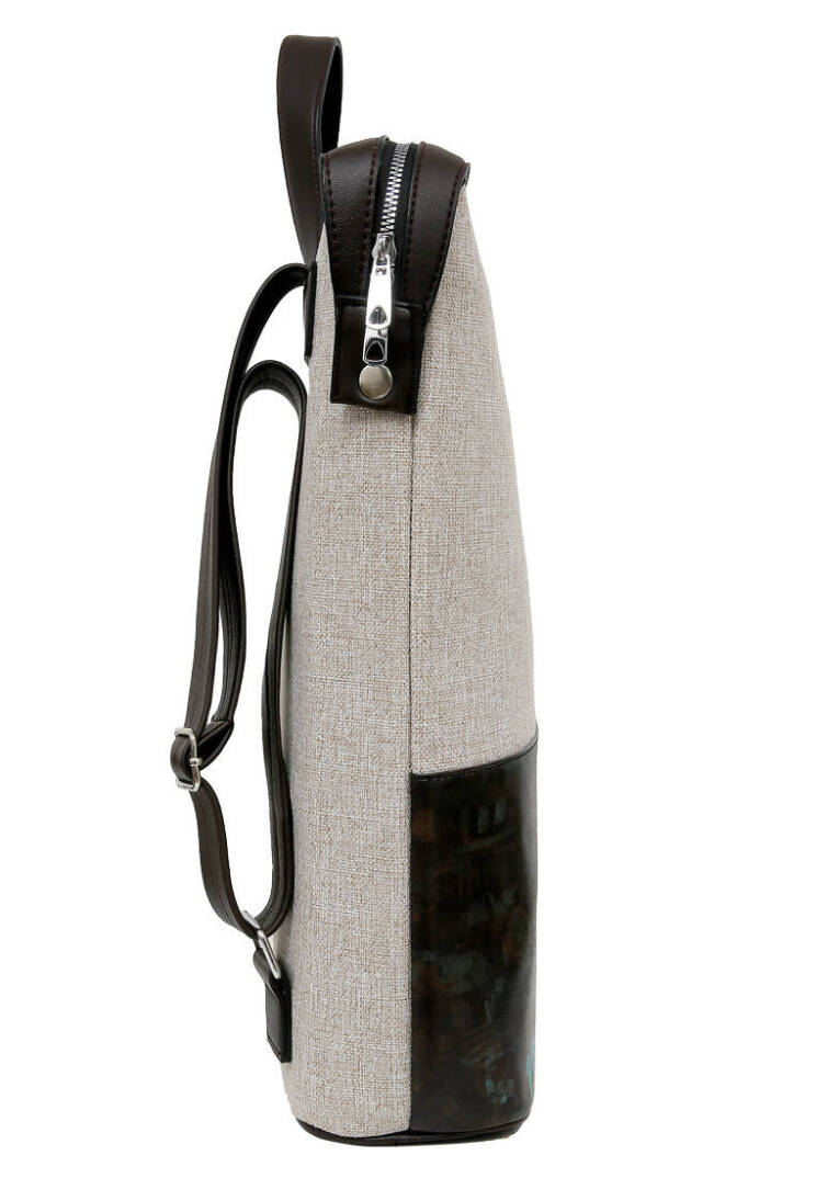 Unisex Vegan Leather Grey Backpack - Dynamic Spirit - 3