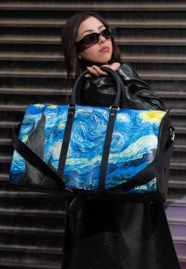 Unisex Vegan Leather Multicolor Travel Bag - Vincent van Gogh Starry Night