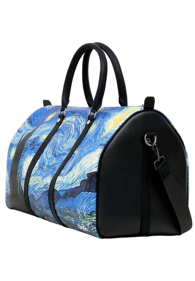 Unisex Vegan Leather Multicolor Travel Bag - Vincent van Gogh Starry Night - 3
