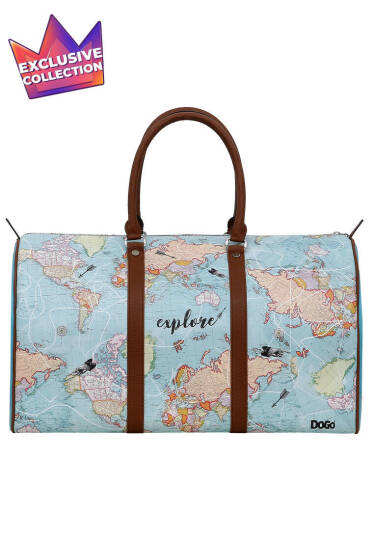 Unisex Vegan Leather Turquoise Travel Bag - Explore - 3