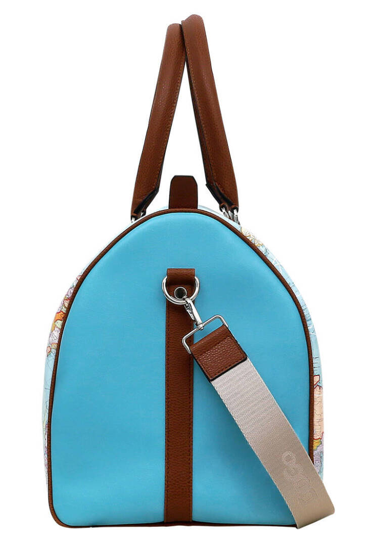 Unisex Vegan Leather Turquoise Travel Bag - Explore - 6