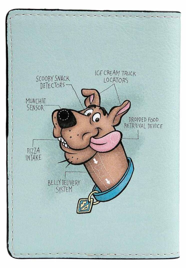 Unisex Vegan Red Passport Holder - Warner Bros Hungry Doo Scooby Doo Design - 2