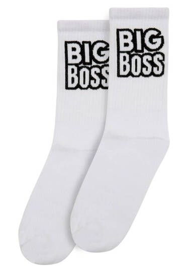 Unisex Vegan White Socks - Big Boss