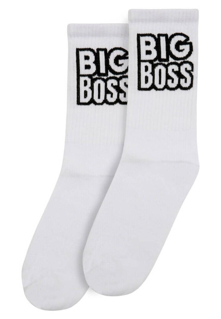 Unisex Vegan White Socks - Big Boss - 1