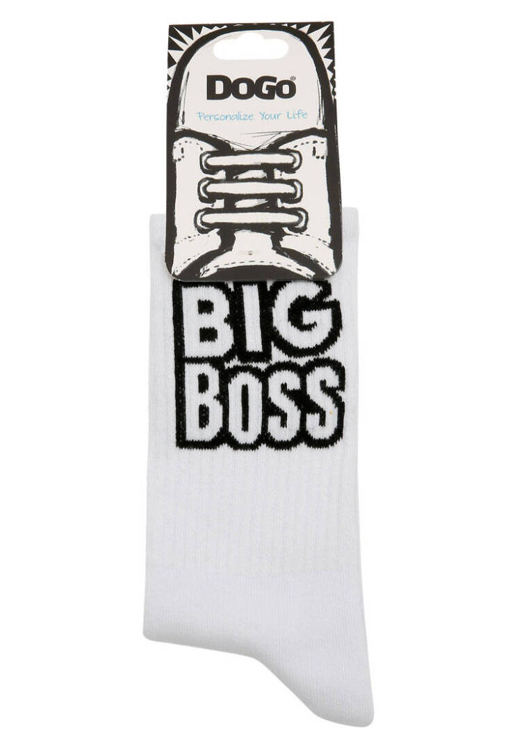 Unisex Vegan White Socks - Big Boss - 5