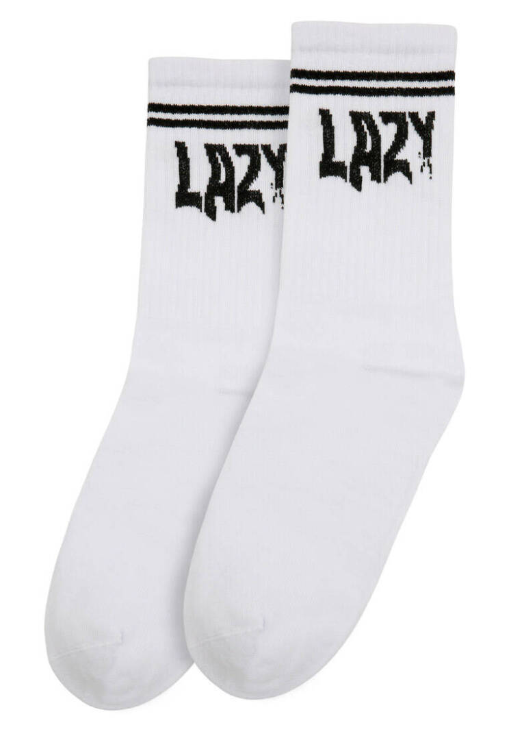 Unisex Vegan White Socks - Lazy - 1