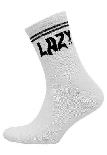 Unisex Vegan White Socks - Lazy - 2