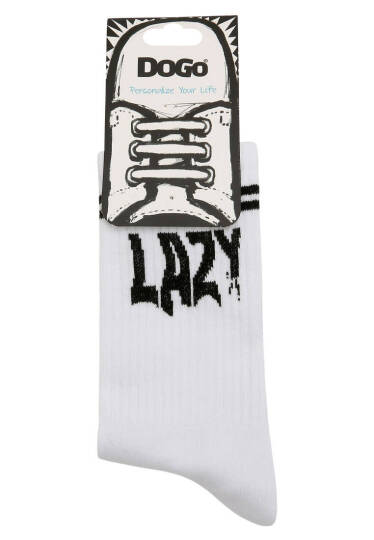 Unisex Vegan White Socks - Lazy - 5