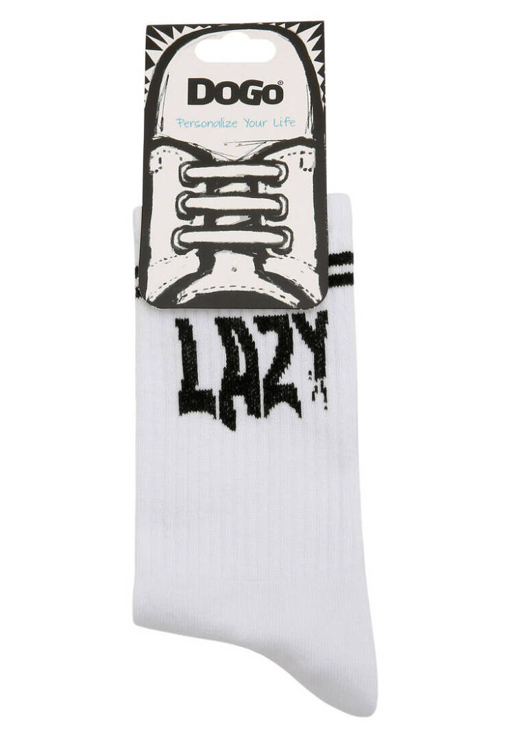 Unisex Vegan White Socks - Lazy - 5