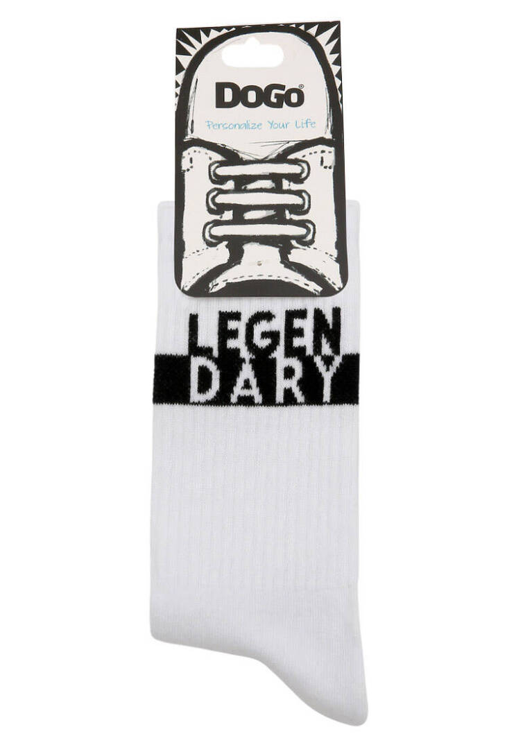 Unisex Vegan White Socks - Legendary - 5