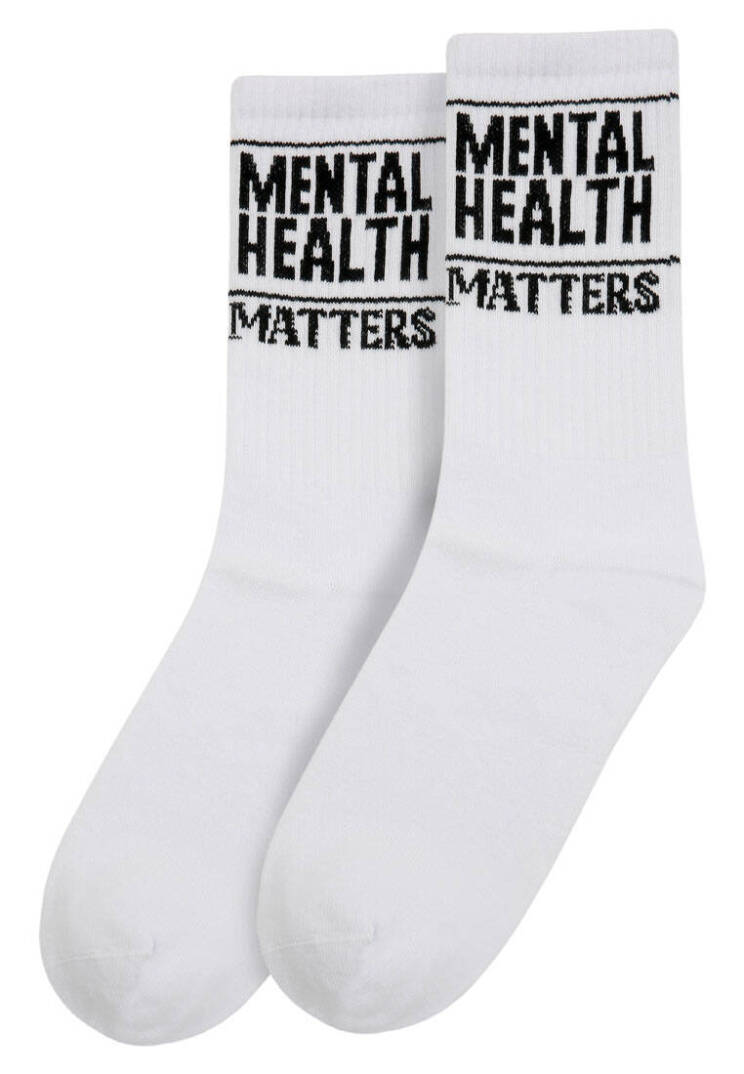 Unisex Vegan White Socks - Mental Health Matters - 1