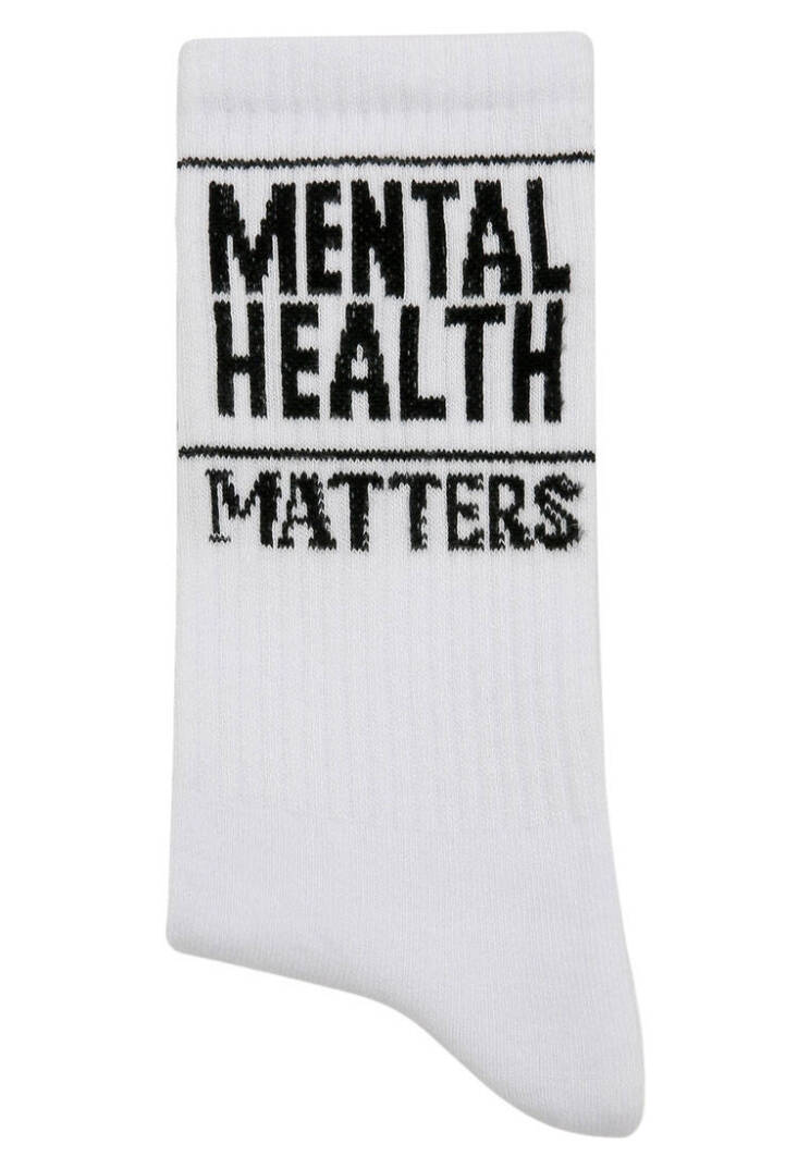 Unisex Vegan White Socks - Mental Health Matters - 3