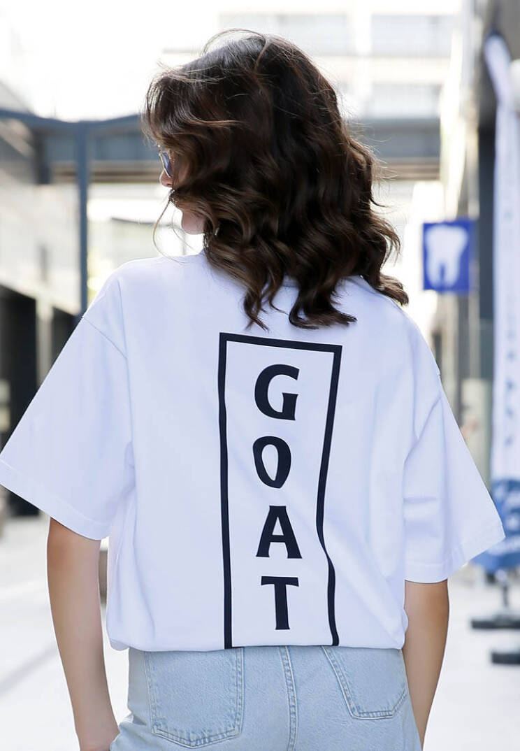 Unisex Vegan White T-Shirt - Goat - 5