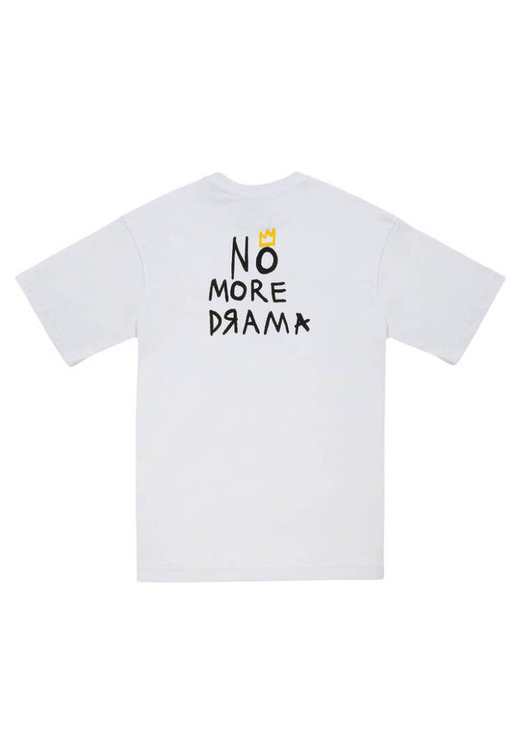 Unisex Vegan White T-Shirt - No More Drama - 2