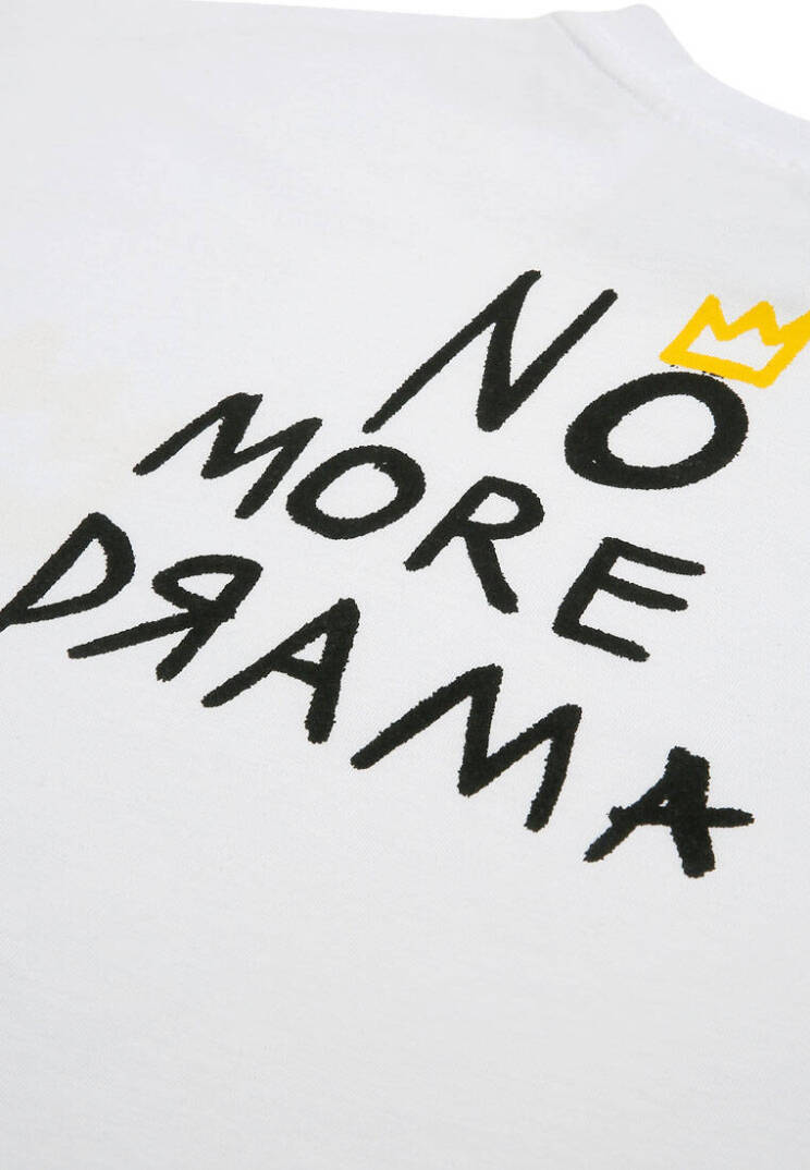 Unisex Vegan White T-Shirt - No More Drama - 4