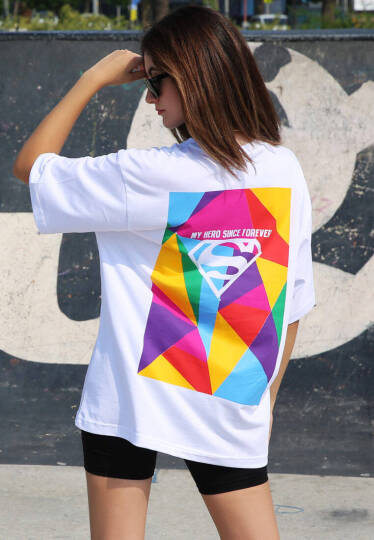 Unisex Vegan White T-Shirt - Warner Bros My Hero Since Forever Superman