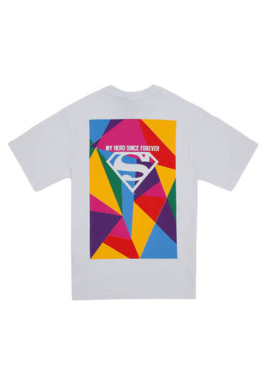 Unisex Vegan White T-Shirt - Warner Bros My Hero Since Forever Superman - 3