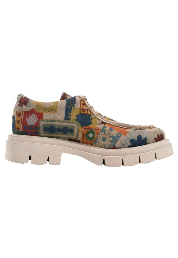 Women Vegan Cream Loafers - Anatolian Patterns - 4