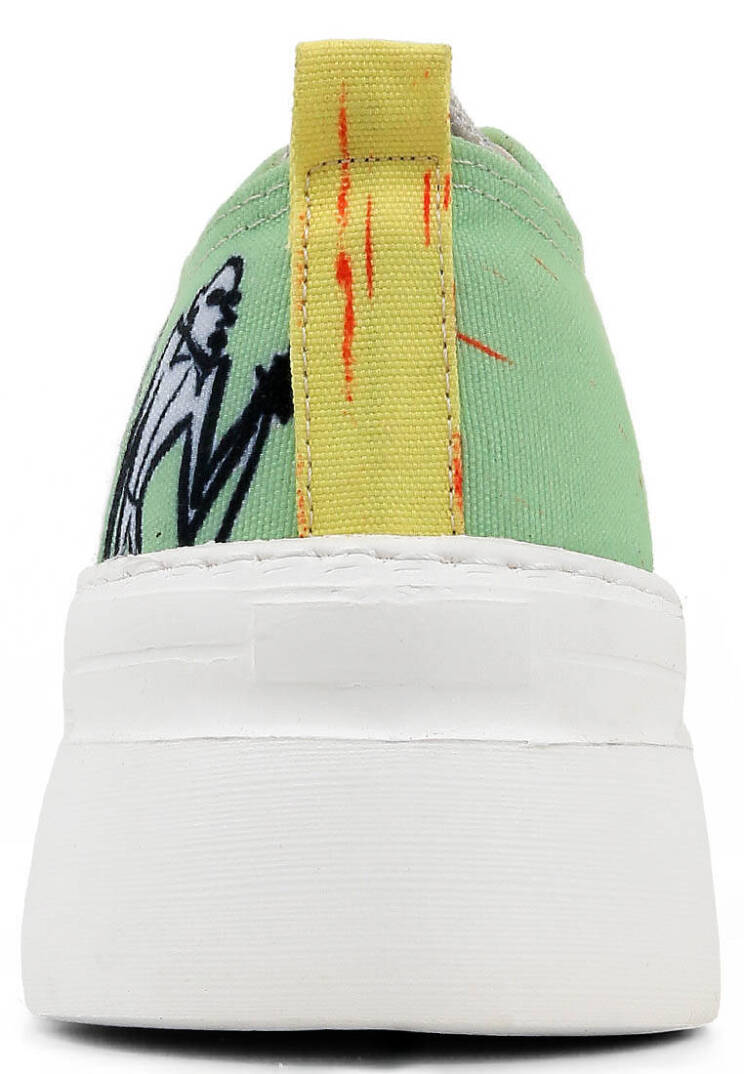 Women Vegan Green Chunky Sneakers - The Band - 8