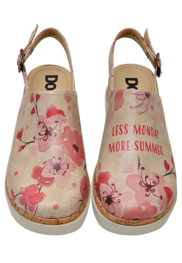 Women Vegan Leather Beige Chunky Sandals - More Summer - 2