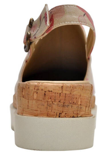 Women Vegan Leather Beige Chunky Sandals - More Summer - 6