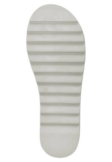 Women Vegan Leather Beige Chunky Sandals - More Summer - 7