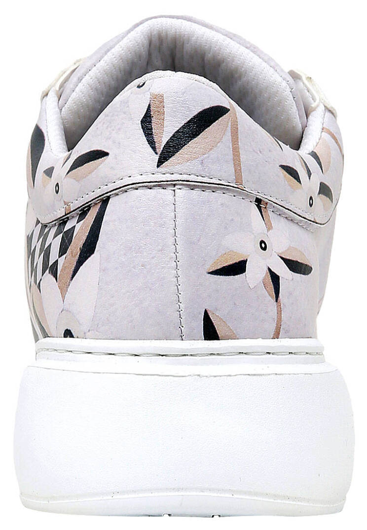 Women Vegan Leather Beige Platform Sneakers - Bloom and Grow - 6