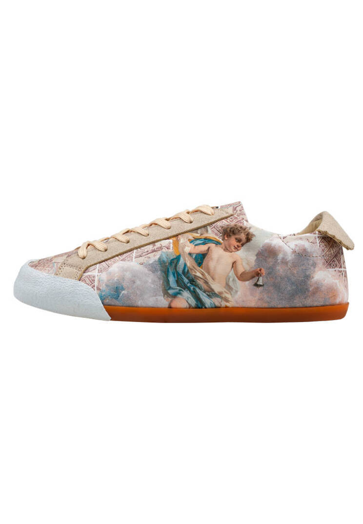 Women Vegan Leather Beige Sneakers - Angels Dream - 2
