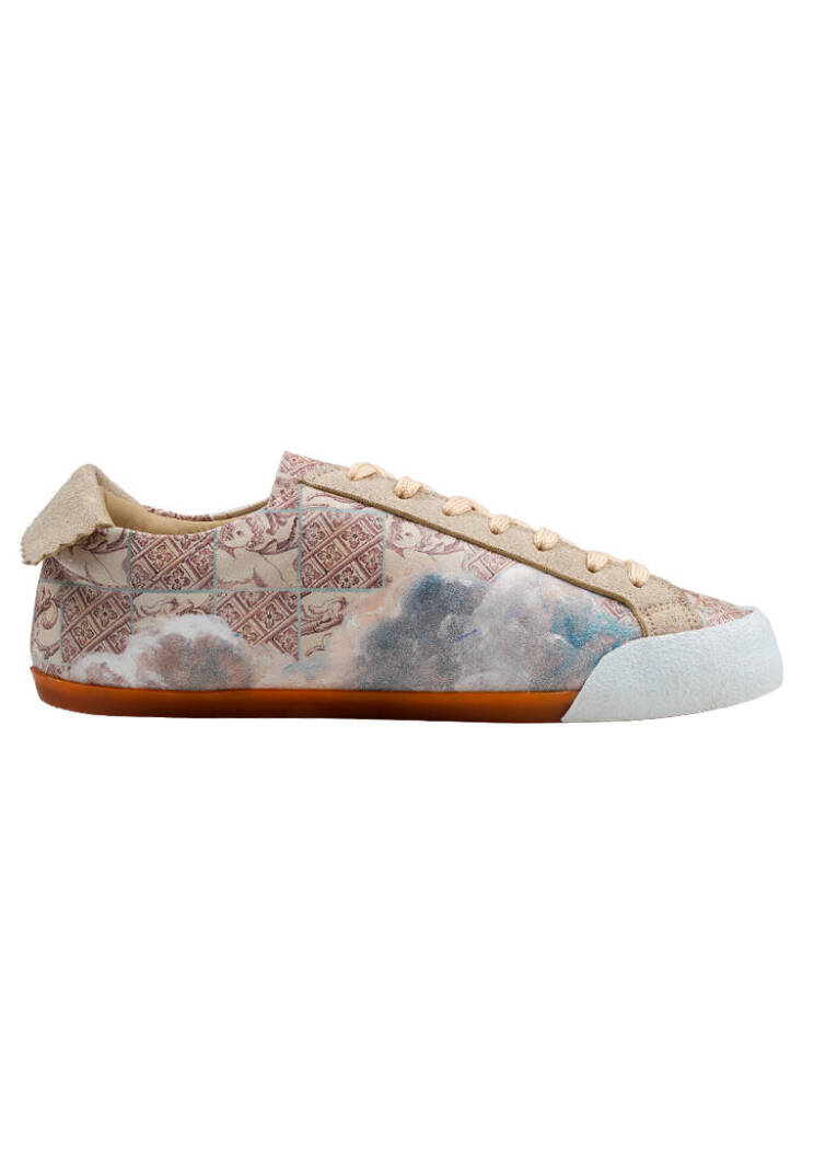 Women Vegan Leather Beige Sneakers - Angels Dream - 5