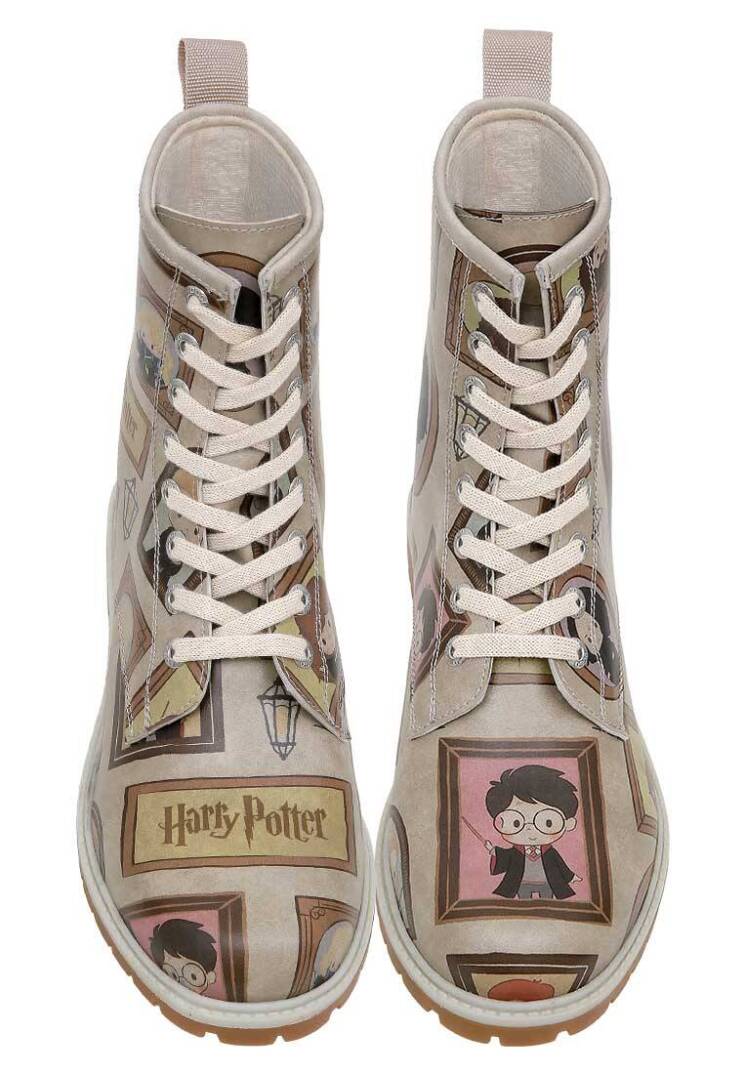 Women Vegan Leather Beige Tall Boots - Warner Bros Harry Potter Frames-of-Hogwarts - 1