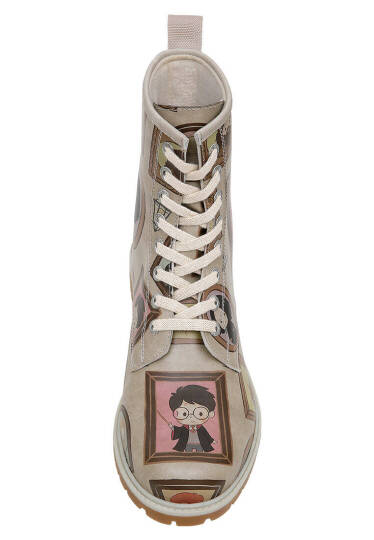 Women Vegan Leather Beige Tall Boots - Warner Bros Harry Potter Frames-of-Hogwarts - 5