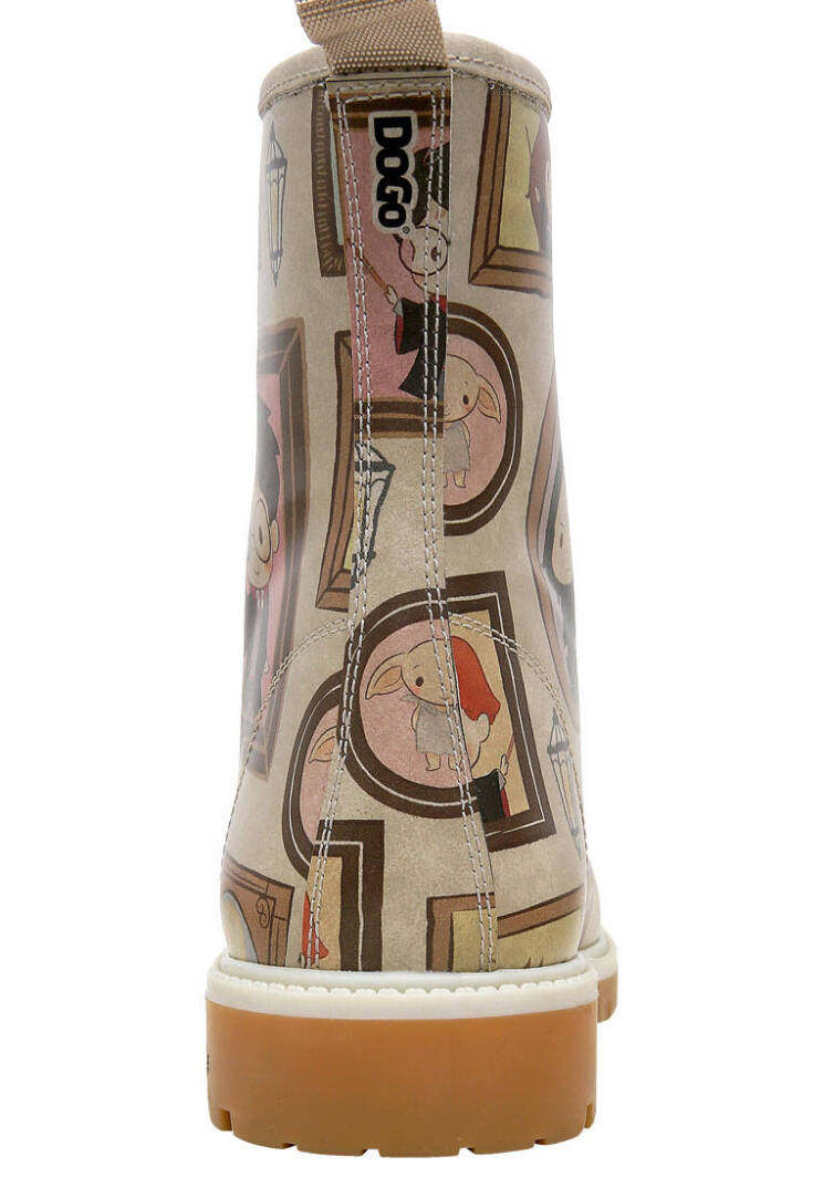 Women Vegan Leather Beige Tall Boots - Warner Bros Harry Potter Frames-of-Hogwarts - 6