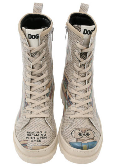 Women Vegan Leather Beige Zipped Tall Boots - The Wise Owl - 3