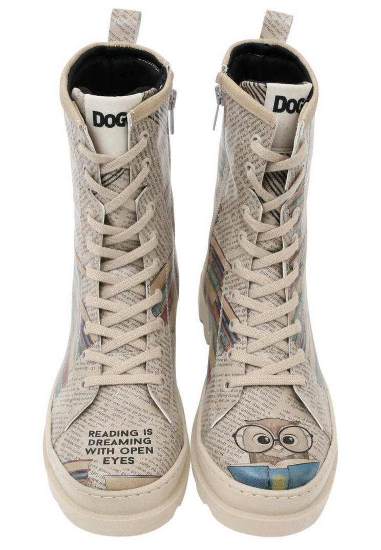 Women Vegan Leather Beige Zipped Tall Boots - The Wise Owl - 3