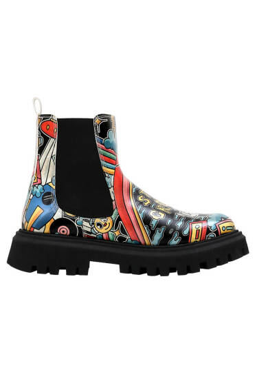 Women Vegan Leather Black Ankle Boots - Stay Groovy - 4