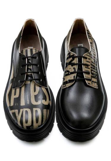 Women Vegan Leather Black Casual Shoes - Expression - 2