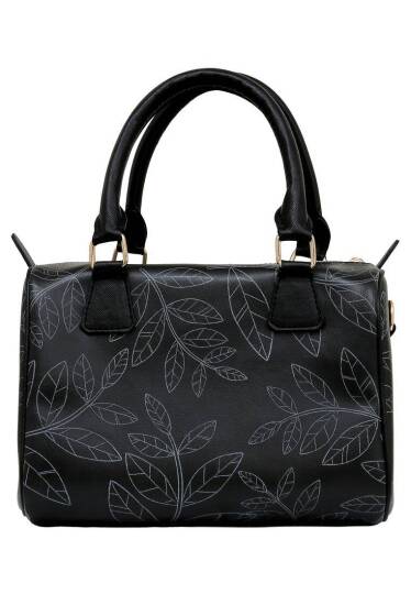 Women Vegan Leather Black Handbag - Find the Cat - 4