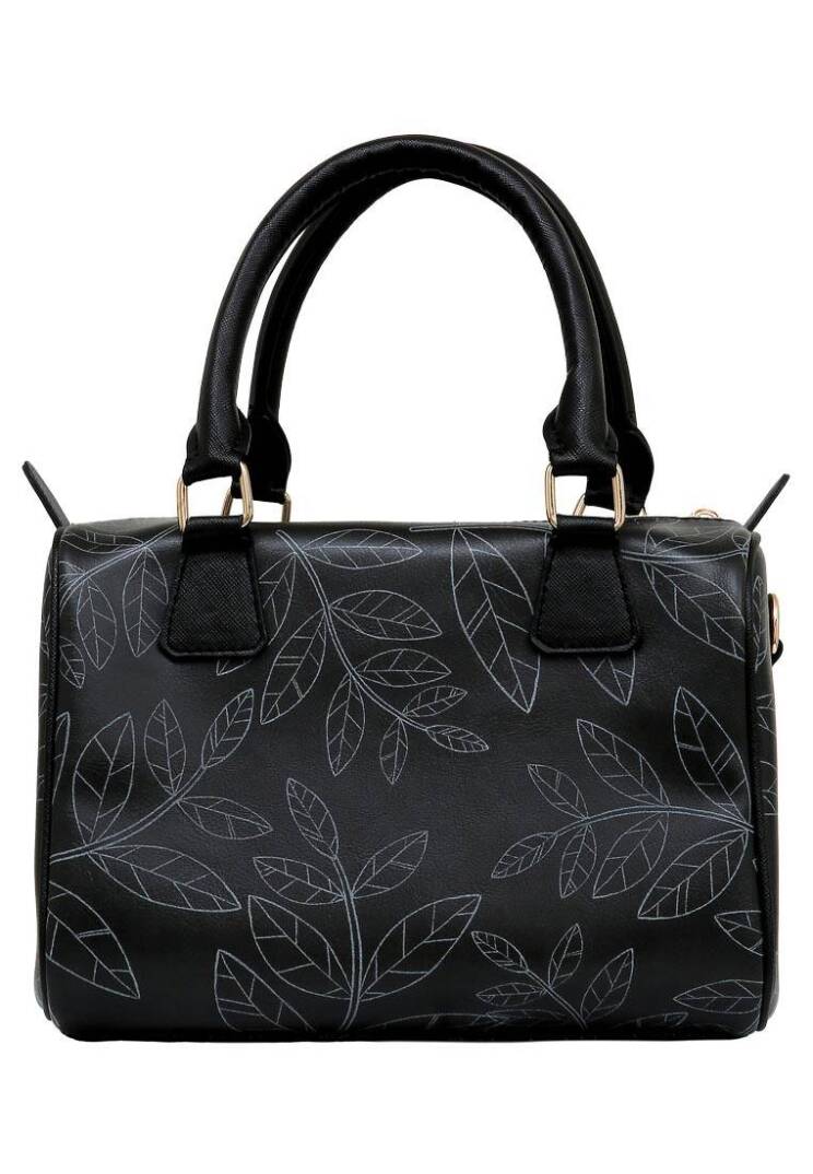 Women Vegan Leather Black Handbag - Find the Cat - 4