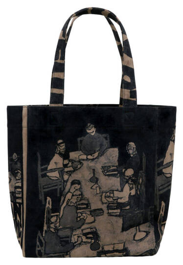 Women Vegan Leather Black Large Tote Bag - Supper - 5
