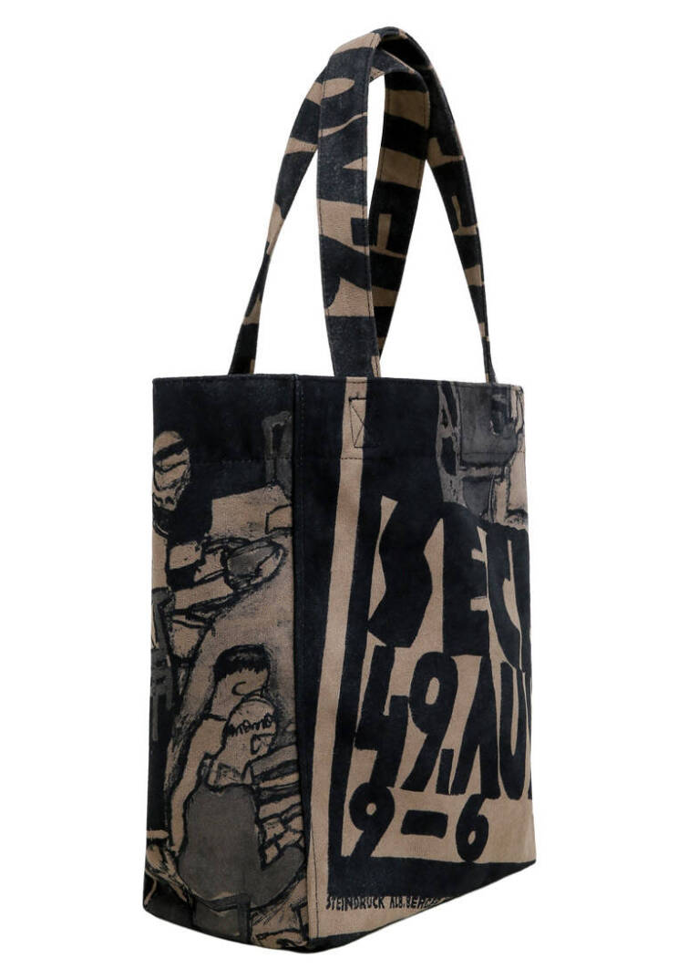 Women Vegan Leather Black Large Tote Bag - Supper - 6