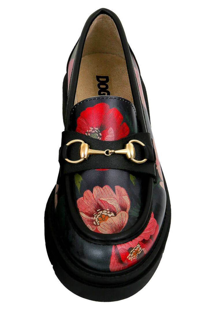 Women Vegan Leather Black Loafers - Poppy - 5