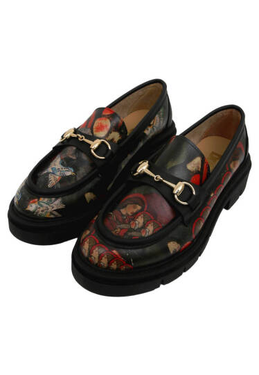 Women Vegan Leather Black Loafers - Pure Reflection