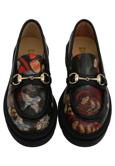 Women Vegan Leather Black Loafers - Pure Reflection - 3