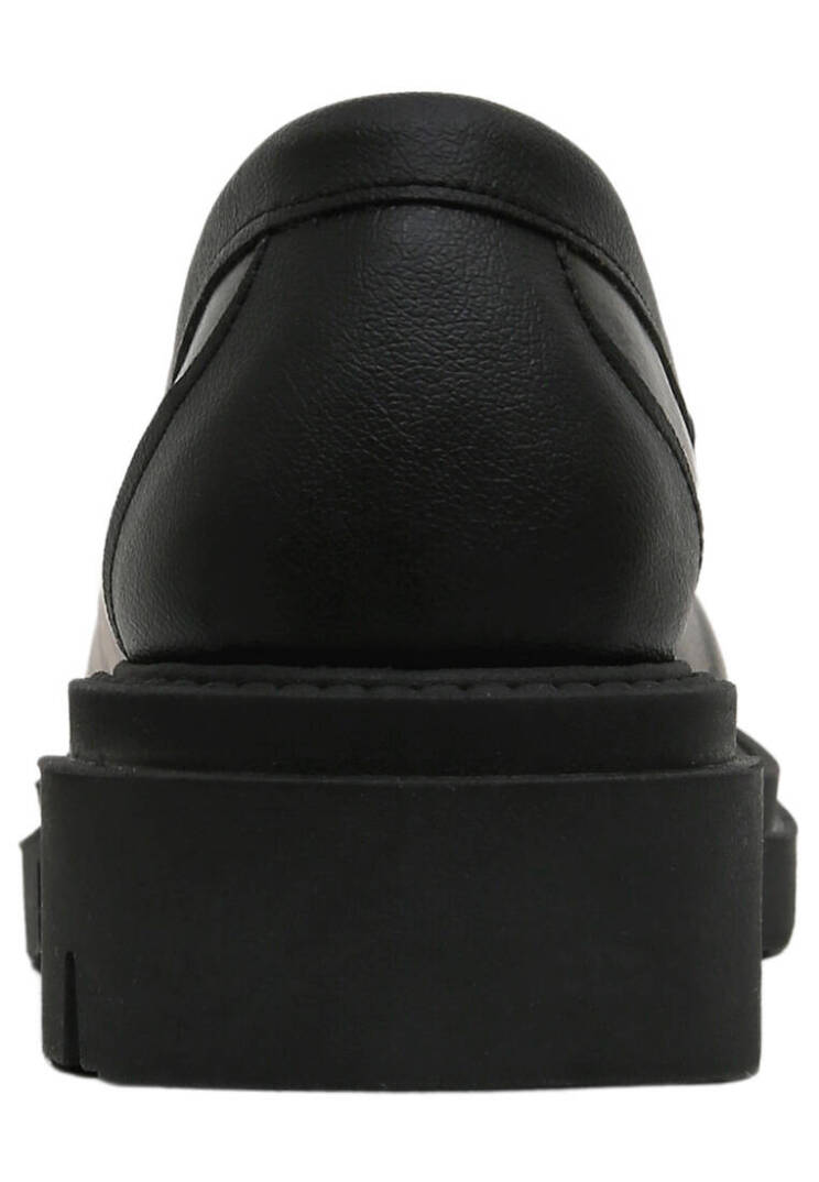 Women Vegan Leather Black Loafers - Pure Reflection - 7